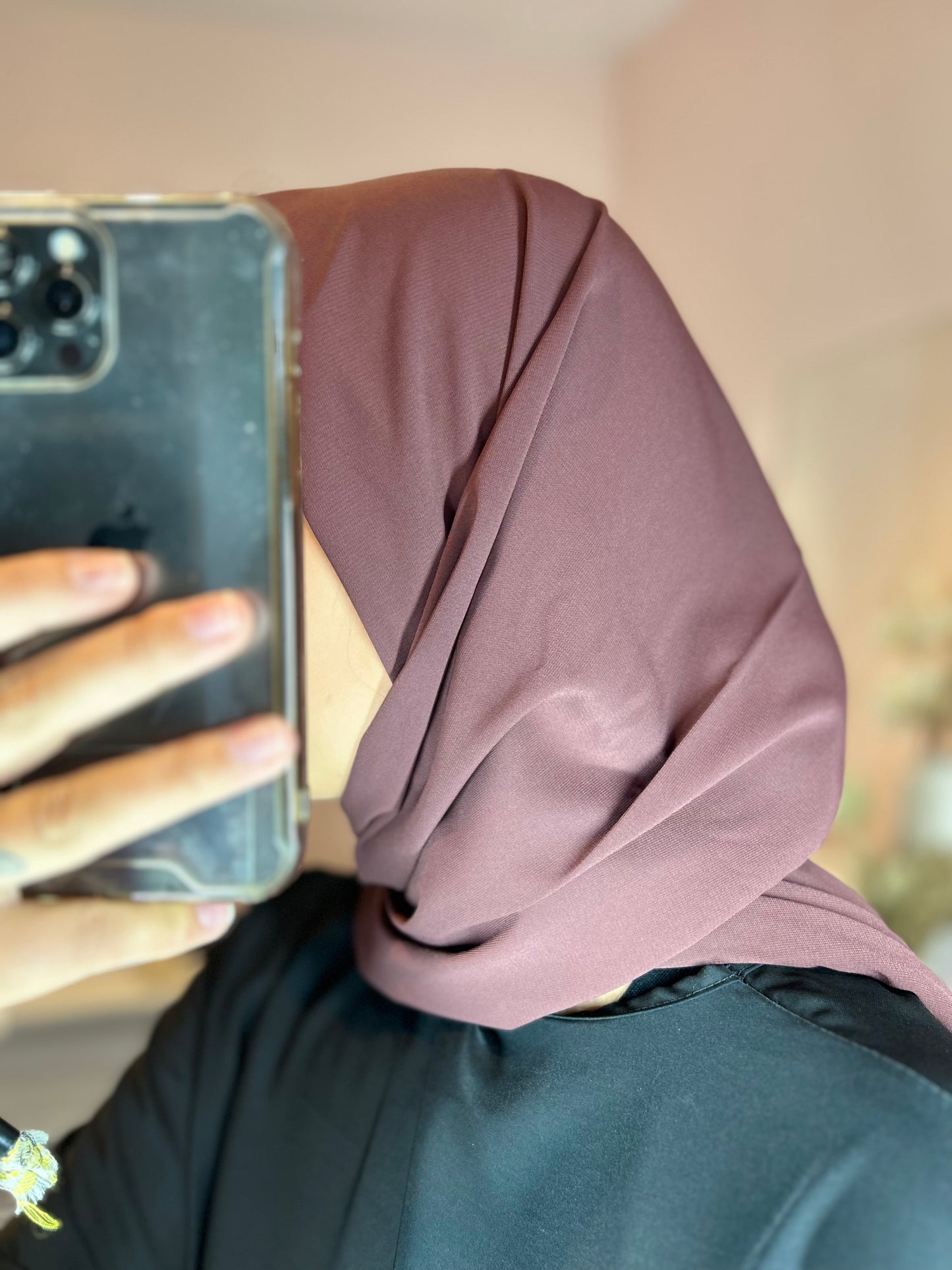 Hijab en soie de Médine de luxe - Violine marroné