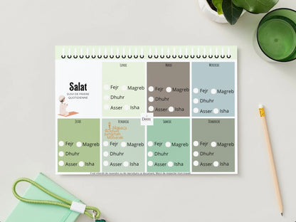 Planning quotidien de prière - Vert