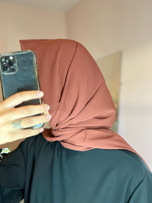 Hijab en soie de Médine de luxe - Terracota