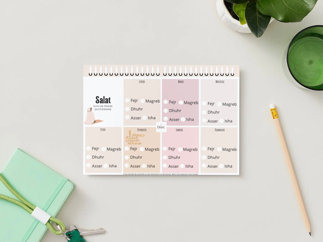 Planning quotidien de prière - Rose